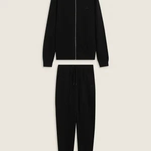 Tuta uomo in cotone con felpa full-zip e collo alto