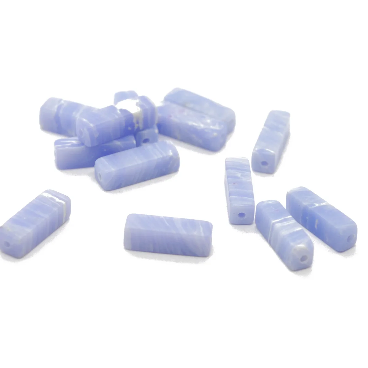 Blauer Chalcedon Edelstein / rechteck / 12x4mm – Bild 2