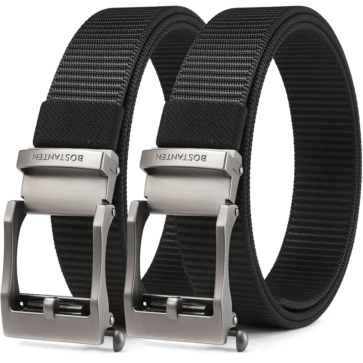 BOSTANTEN Men's Ratchet Dress Belts 2 Packs, Trim to Fit
