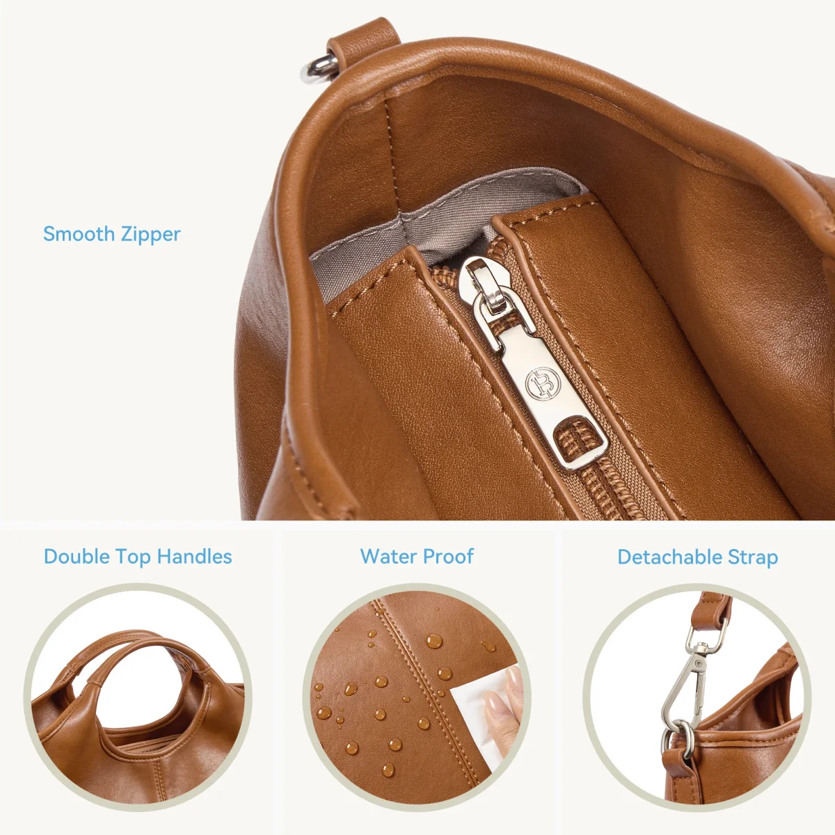 Nevin Vegan Leather Daily Tote Satchel – Bild 8