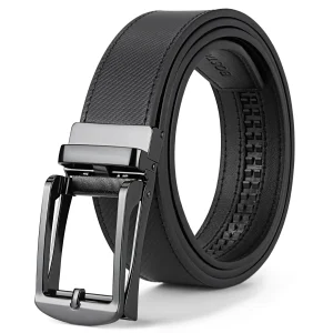 BOSTANTEN Ratchet Leather Belt For Men with Adjustable Buckle, Trim to Fit —Skeleton
