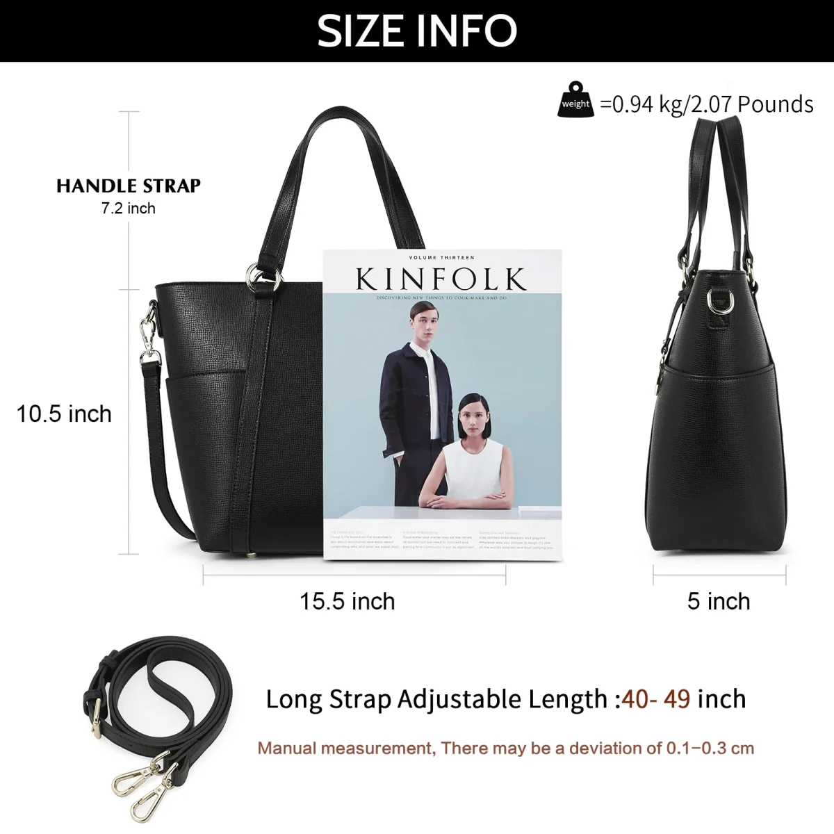 BOSTANTEN Women Leather Handbags Designer Purses Fashion Tote Shoulder Top Handle Bag for Work Daily – Bild 7