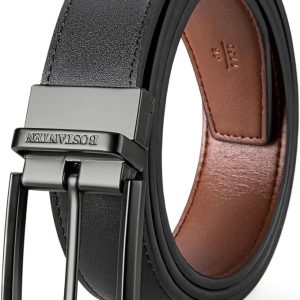 BOSTANTEN Belt Men Leather Reversible Belts 1 3/8", Two-in-One Belt Gift