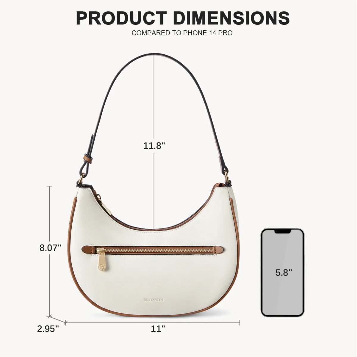 Kweli Crescent Shoulder Bag with Zip Pocket – Bild 5