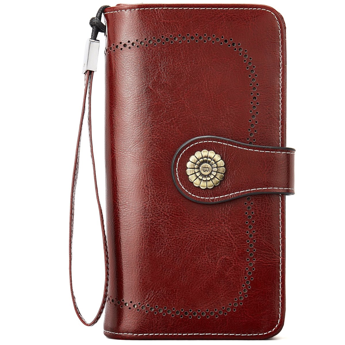 Lomy Leather Wallet For Women With Wristlet - Red – Bild 2