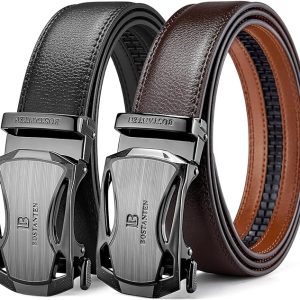 Bostanten Men's Ratchet Belt | Two-Pack Leather Belt