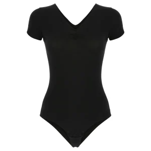 Body a maniche corte in jersey stretch