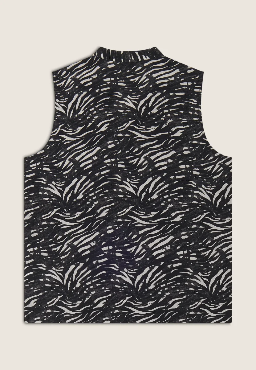 Blusa animalier in viscosa con scollo a V – Bild 7