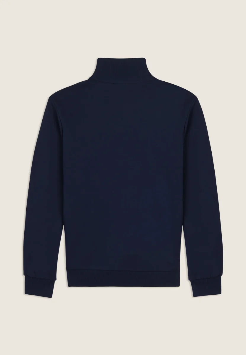 Felpa collo alto full zip in interlock di cotone – Bild 3