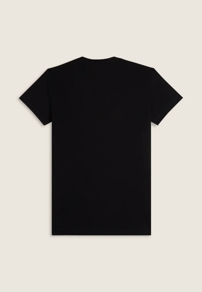 T-shirt Uomo Regular Fit in Jersey Melangé con Logo Bicolore – Bild 3