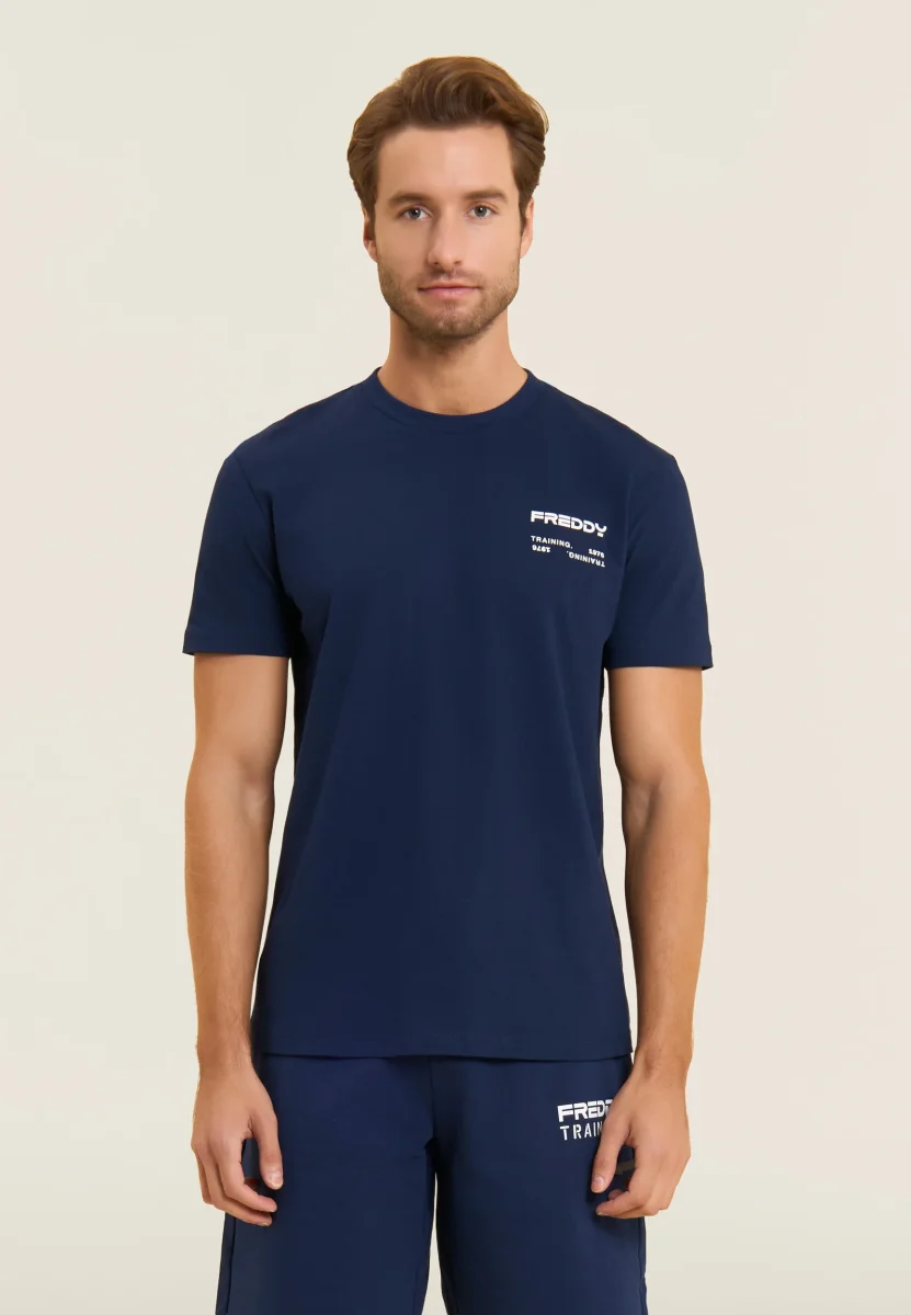 T-shirt in cotone con logo effetto gommato – Bild 2