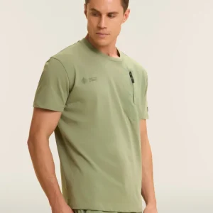 T-shirt Comfort con Taschino e Inserti Rip-Stop