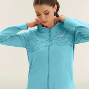 Felpa Cappuccio in French Terry con Zip e Motivo Grafico