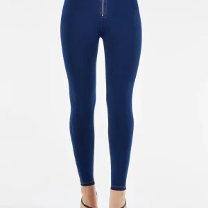 Jeggings push up WR.UP® vita super alta con zip in tono